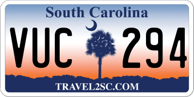 SC license plate VUC294