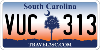 SC license plate VUC313