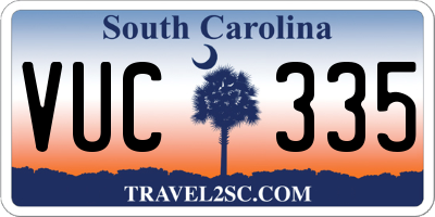 SC license plate VUC335