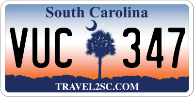 SC license plate VUC347