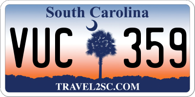 SC license plate VUC359