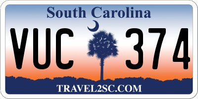 SC license plate VUC374