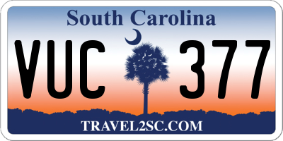 SC license plate VUC377