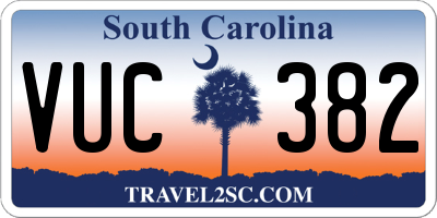 SC license plate VUC382