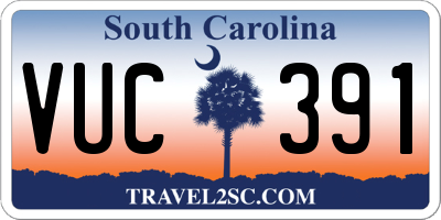 SC license plate VUC391