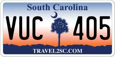 SC license plate VUC405