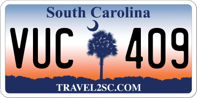 SC license plate VUC409
