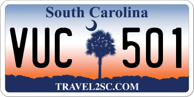 SC license plate VUC501
