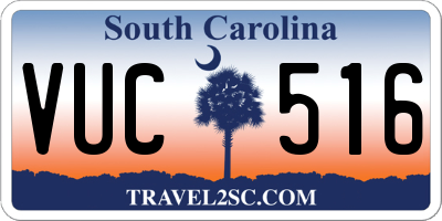 SC license plate VUC516