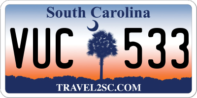 SC license plate VUC533