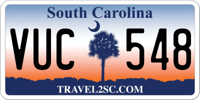 SC license plate VUC548