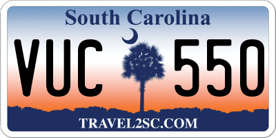 SC license plate VUC550