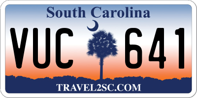 SC license plate VUC641