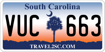 SC license plate VUC663