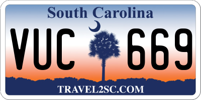 SC license plate VUC669