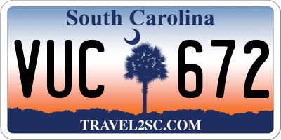 SC license plate VUC672