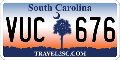 SC license plate VUC676