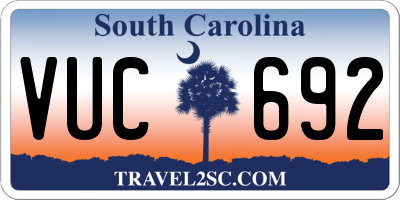 SC license plate VUC692