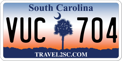 SC license plate VUC704