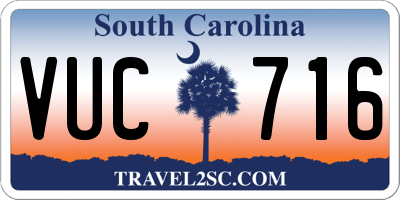 SC license plate VUC716