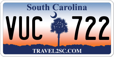 SC license plate VUC722