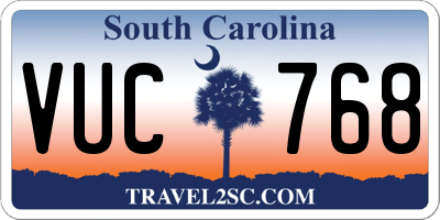 SC license plate VUC768