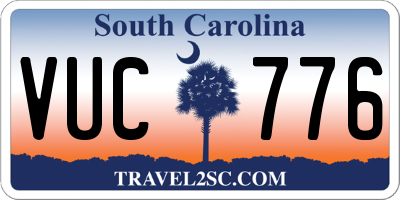 SC license plate VUC776