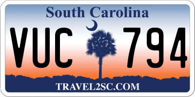 SC license plate VUC794