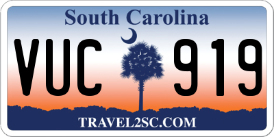 SC license plate VUC919