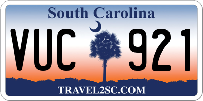 SC license plate VUC921