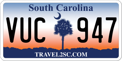 SC license plate VUC947