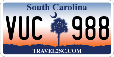 SC license plate VUC988