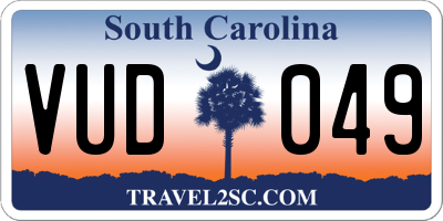SC license plate VUD049