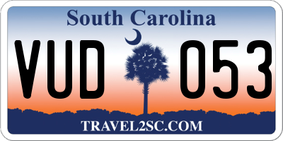 SC license plate VUD053