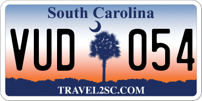 SC license plate VUD054