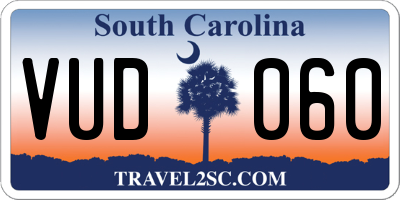 SC license plate VUD060