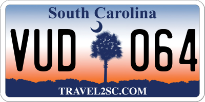 SC license plate VUD064