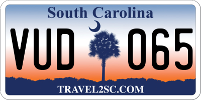 SC license plate VUD065