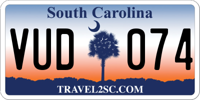 SC license plate VUD074
