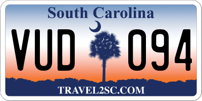 SC license plate VUD094