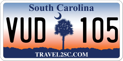 SC license plate VUD105