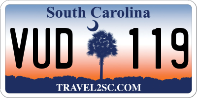 SC license plate VUD119