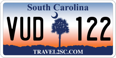 SC license plate VUD122