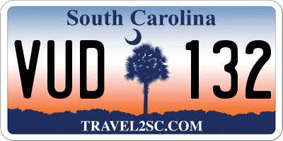 SC license plate VUD132