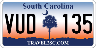 SC license plate VUD135