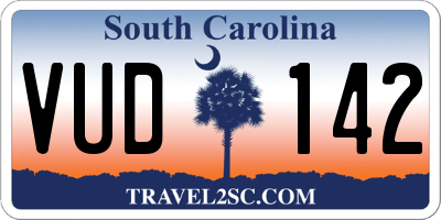 SC license plate VUD142