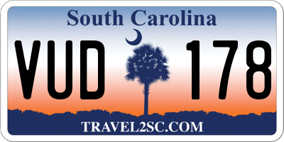 SC license plate VUD178
