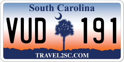 SC license plate VUD191