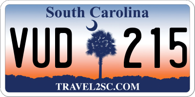 SC license plate VUD215