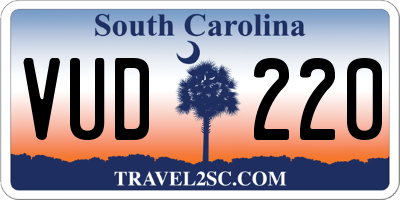 SC license plate VUD220